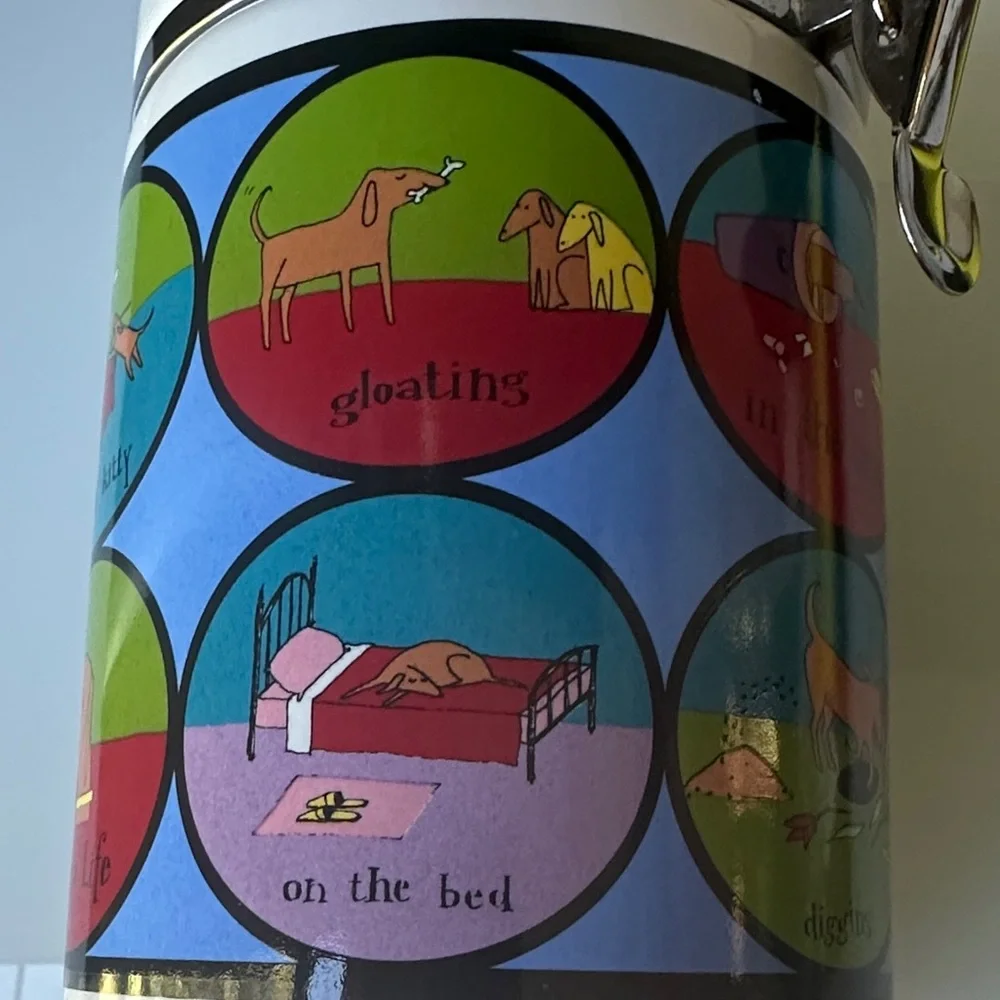 A Dog's Life by Ursula Dodge Design Ceramic Dog Food or Treat Container